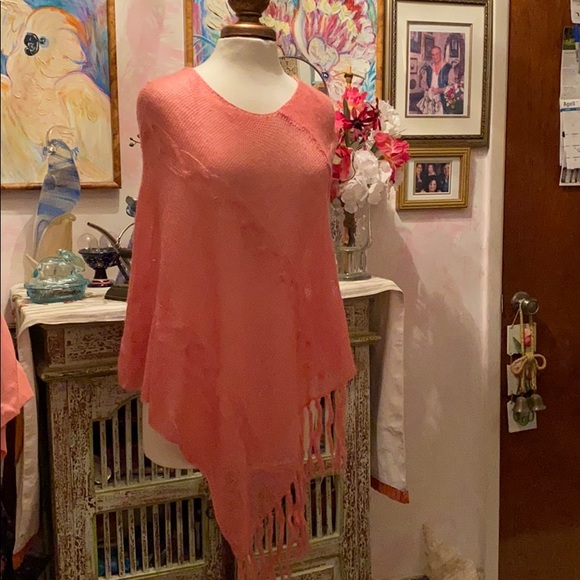 Energie Other - OS SHEER LIGHT KNIT PINK PONCHO NWT $15 Energie Other - OS SHEER LIGHT KNIT PINK PONCHO NWT $15